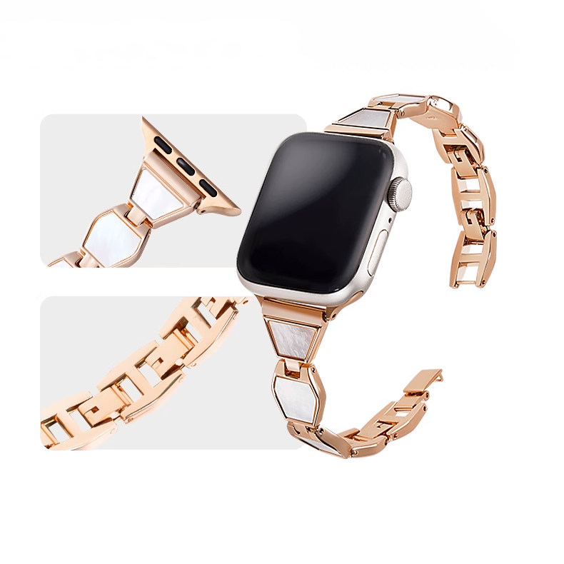 【レディースラグジュアリー】パールリンクメタルバンド【アップルウォッチ】