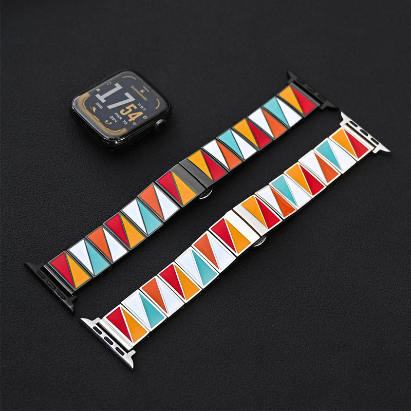 【シルバークラウン】トライアングルメタルバンド【アップルウォッチ】