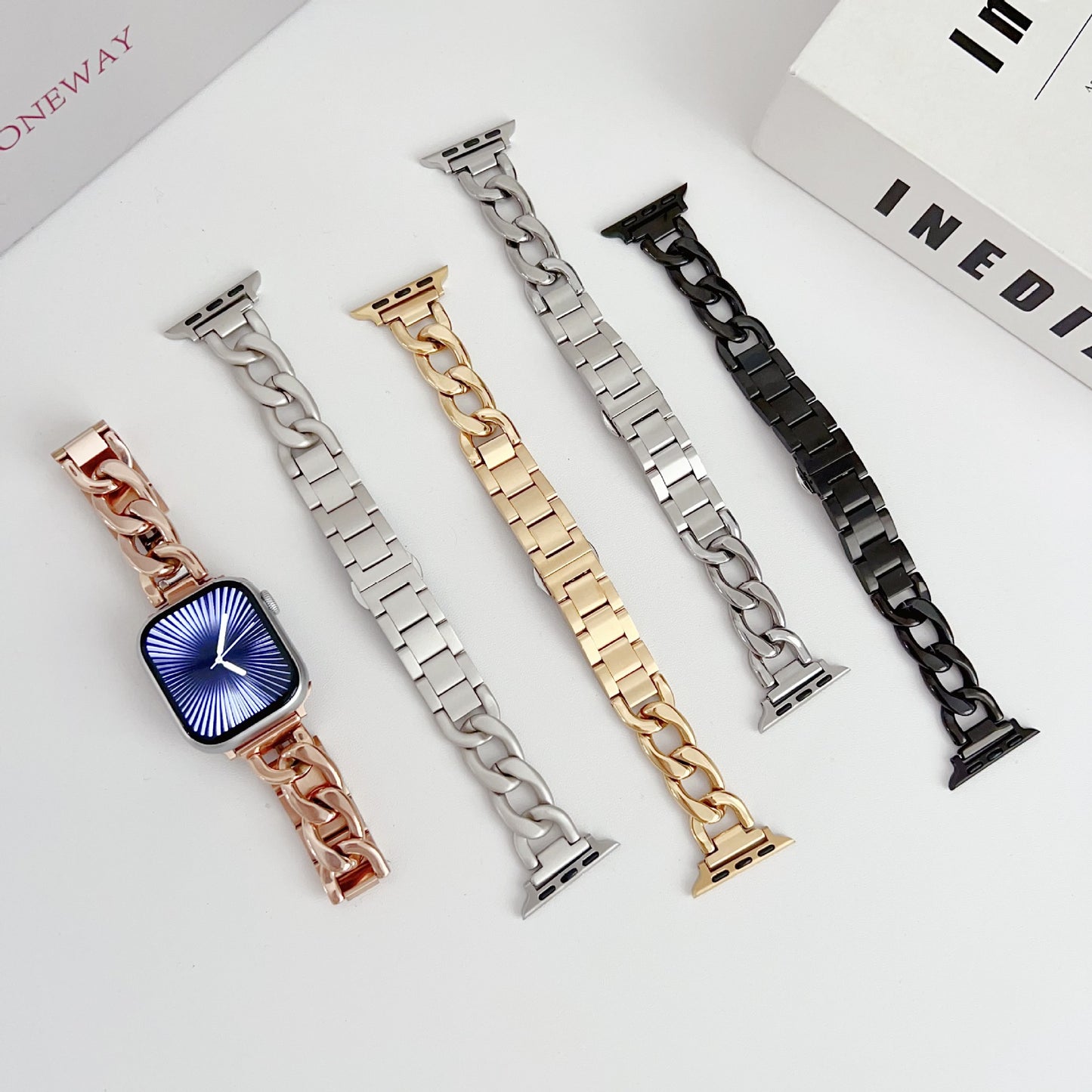 【レディースラグジュアリー】ジュエリーチェーンメタルバンド【アップルウォッチ】