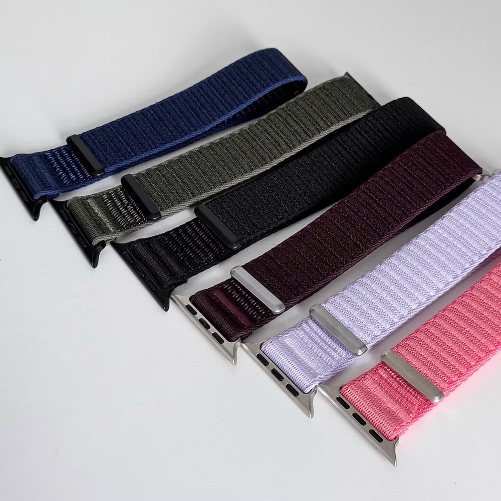 【ストレスフリー装着】カラフルナイロンマジックバンド【アップルウォッチ】