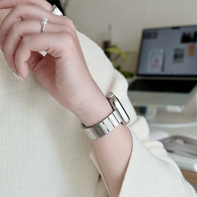 【美フォルム】スリムリンクステンレスバンド【アップルウォッチ】