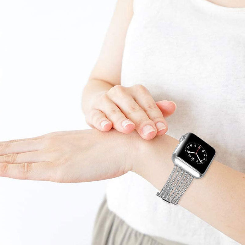 【全4色】エレガントチェーンメッシュバンド【アップルウォッチ】