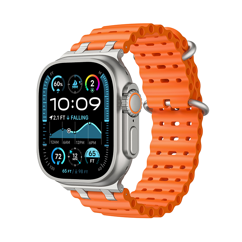 【通気性抜群】エアホールメタルシリコンバンド【アップルウォッチ】