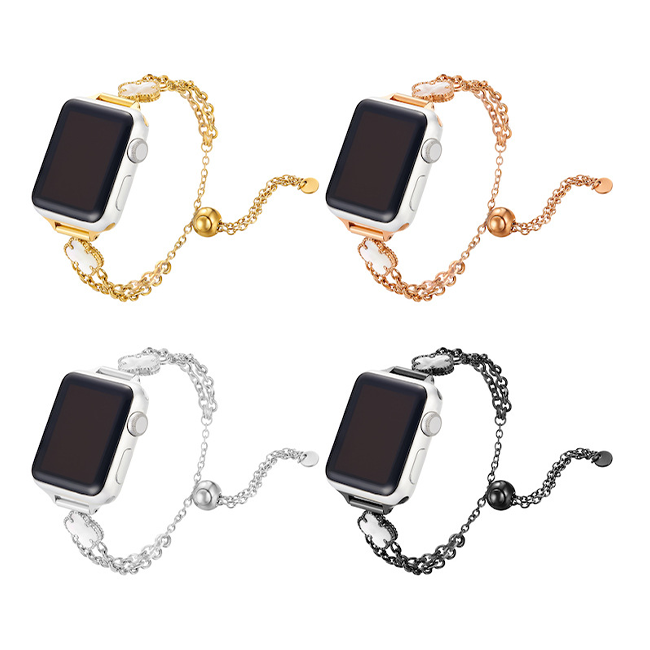 【大人可愛い】クローバーチェーンメタルバンド【アップルウォッチ】