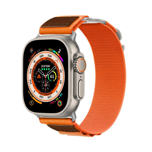 【柔らかフィット】レザーパッチナイロンバンド【アップルウォッチ】