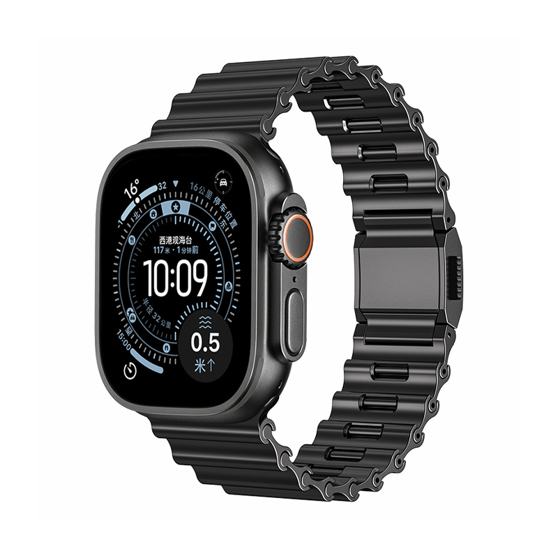 最新デザイン】ウェーブリンクステンレスバンド【アップルウォッチ