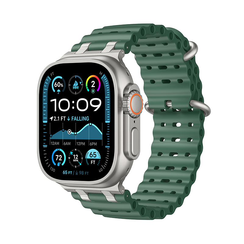 【通気性抜群】エアホールメタルシリコンバンド【アップルウォッチ】