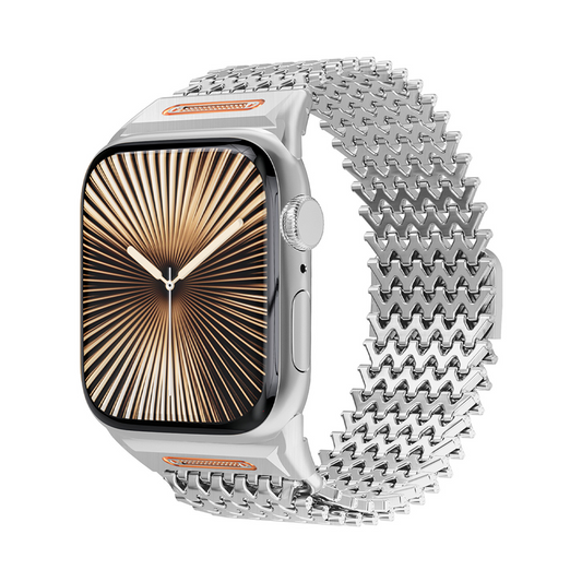 【粗めメッシュ】ジャグドメタルマグネットバンド【アップルウォッチ】