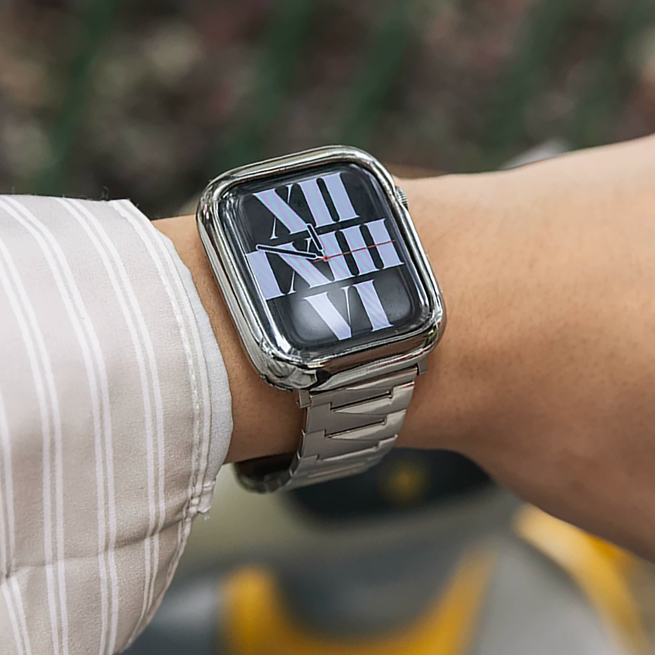 腕時計(デジタル) Apple watch Stainless Steel Pin シルバークラウン】ジャグドリンクメタルバンド【アップルウォッチ