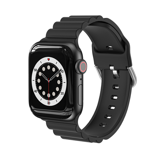 【スポーティ×モダン】ウェーブエッジシリコンバンド【アップルウォッチ】