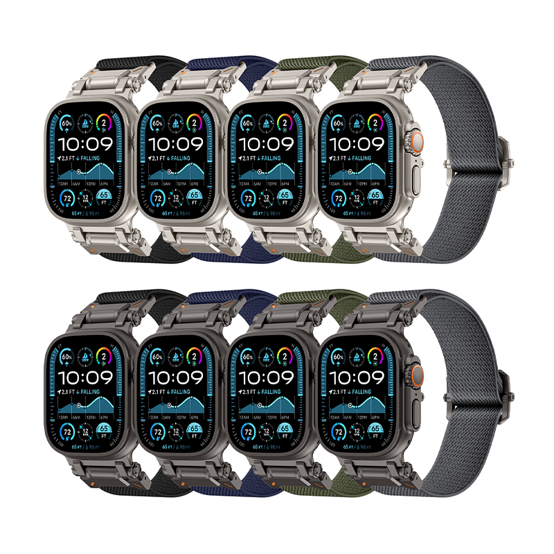 【耐久×柔軟】メタルコネクトナイロンバンド【アップルウォッチ】