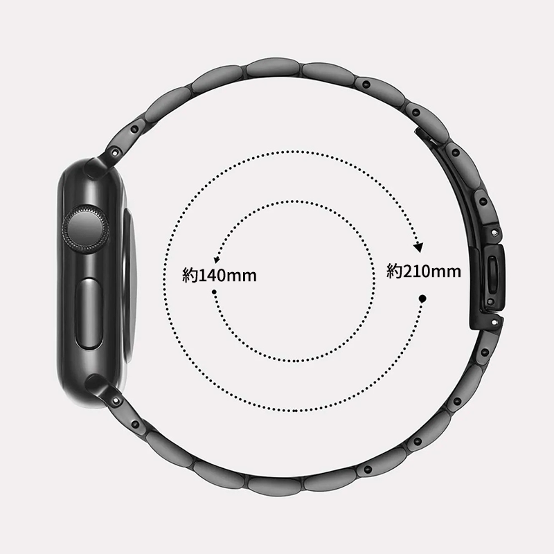 【華奢なデザイン】スリムステンレスブレスバンド【アップルウォッチ】