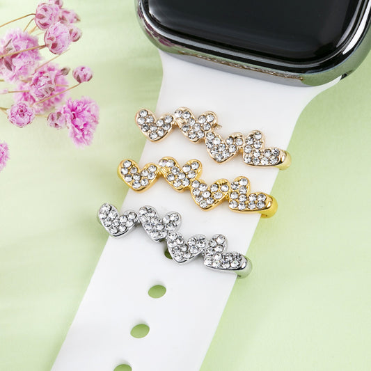 【カスタマイズ】ハートダイヤモンドアクセサリー【アップルウォッチ】