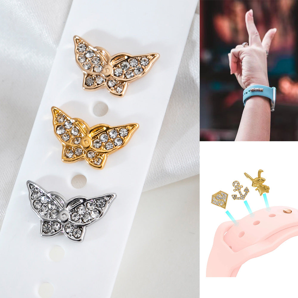 【カスタマイズ】チャームバタフライアクセサリー【アップルウォッチ】