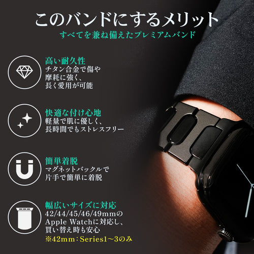 Apple Watch Band VECTOR-006 - Black Silver [Bandee Joy]