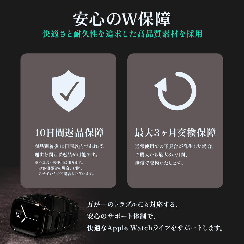 Apple Watch Band BJ-007 BRIGHT - Black【Bandee Joy】
