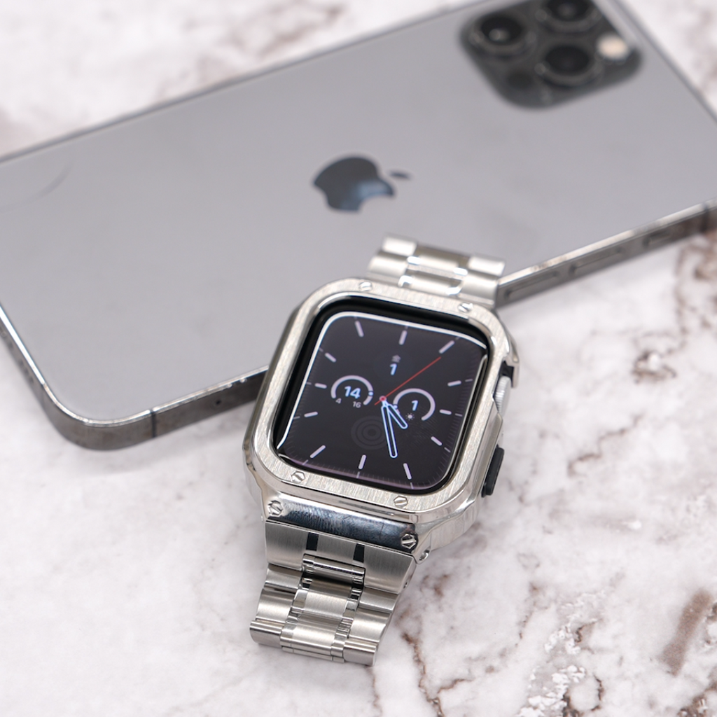 [5 colors available] Tough stainless steel case with integrated band [Apple Watch]