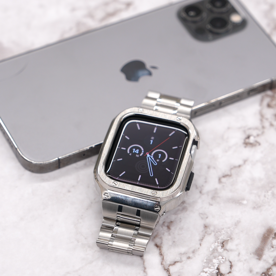 [5 colors available] Tough stainless steel case with integrated band [Apple Watch]