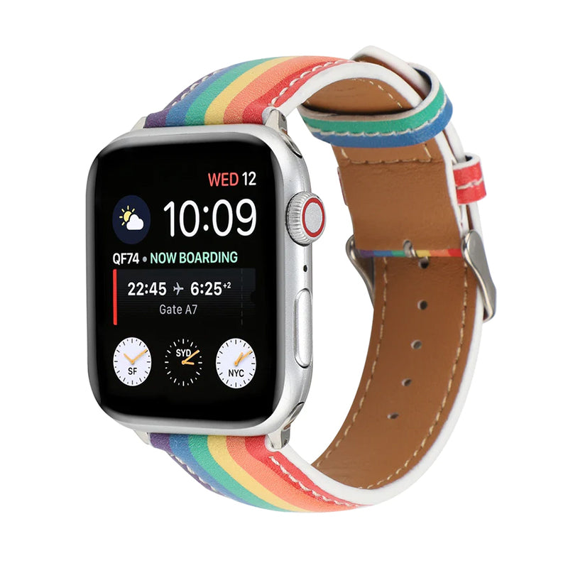 虹色】レインボーPUレザーバンド【アップルウォッチ】 – Apple Watch