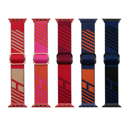 [10 colors available] Striped braided nylon band [Apple Watch]