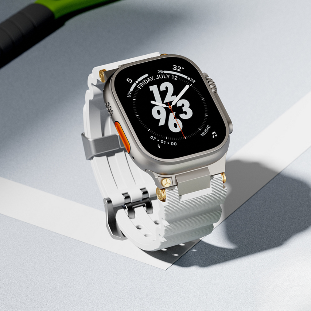 [Latest Model] Metal Gear Silicone Band [Apple Watch]