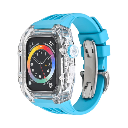 [8 colors available with integrated case] Sporty band with clear case [Apple Watch]