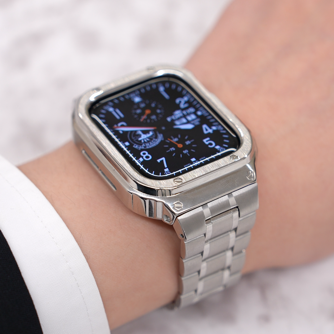 [5 colors available] Tough stainless steel case with integrated band [Apple Watch]