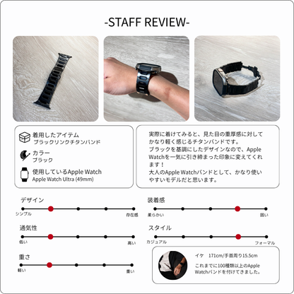 【黒の輝き】ブラックリンクチタンバンド【アップルウォッチ】