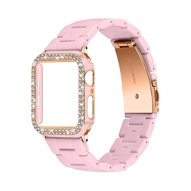 [Case and band set] Pink resin band [Apple Watch]