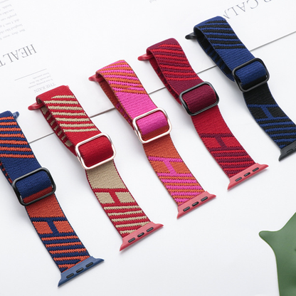 [10 colors available] Striped braided nylon band [Apple Watch]