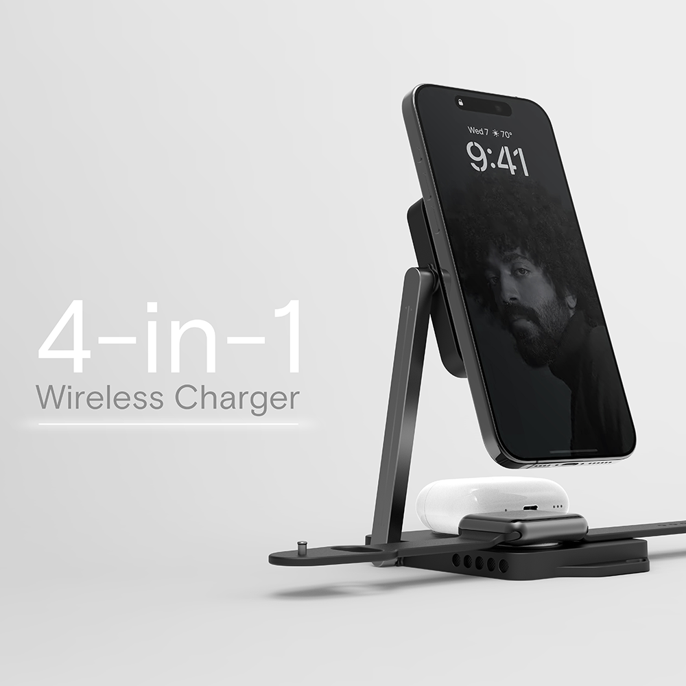 【AULUMU】M01 4-in-1 折りたたみ式ワイヤレス充電器【充電ステーション】