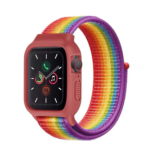 【全23色】シリコンケース一体型ナイロンバンド【アップルウォッチ】