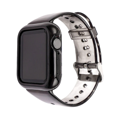 [Case integrated, available in 4 colors] Edge wrap clear band [Apple Watch]