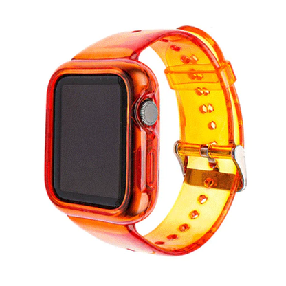 [Case integrated, available in 4 colors] Edge wrap clear band [Apple Watch]