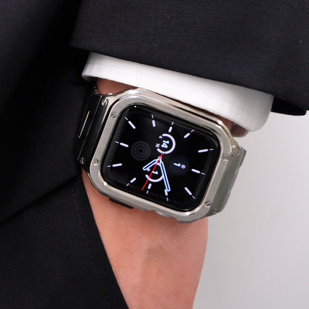 [5 colors available] Tough stainless steel case with integrated band [Apple Watch]