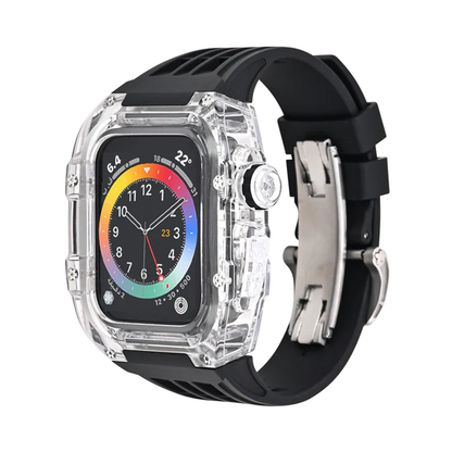 [8 colors available with integrated case] Sporty band with clear case [Apple Watch]