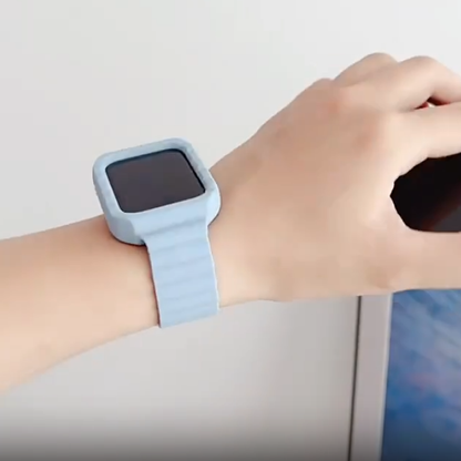 [18 colors available] Magnetic case integrated silicone band [Apple Watch]