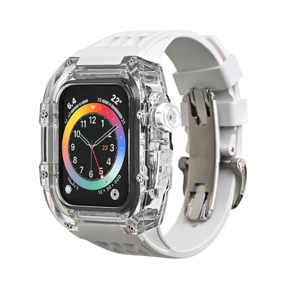 [8 colors available with integrated case] Sporty band with clear case [Apple Watch]