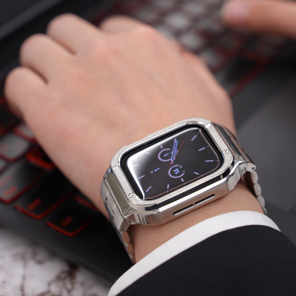 [5 colors available] Tough stainless steel case with integrated band [Apple Watch]