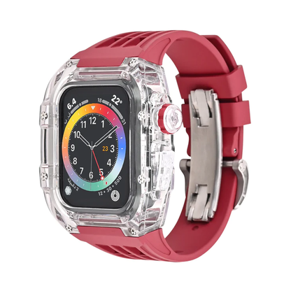 [8 colors available with integrated case] Sporty band with clear case [Apple Watch]