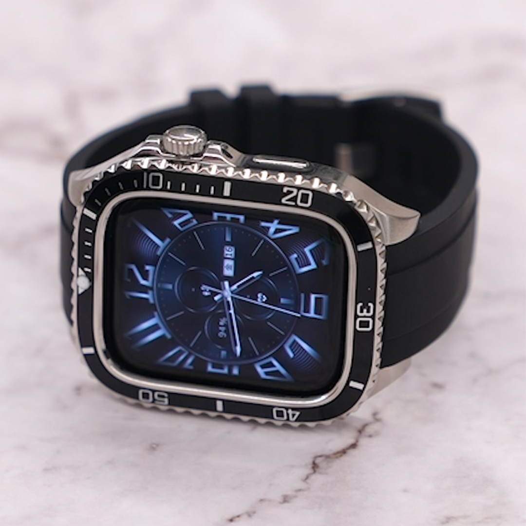 CR1☆Apple Watchバンド ラバーベルト カバー ステンレスケース CR1☆Apple Watchバンド ラバーベルト カバー ステンレスケース