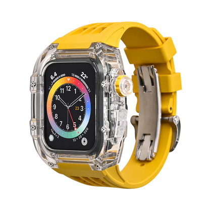 [8 colors available with integrated case] Sporty band with clear case [Apple Watch]