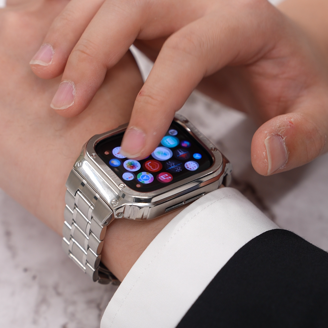 [5 colors available] Tough stainless steel case with integrated band [Apple Watch]