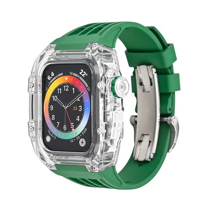 [8 colors available with integrated case] Sporty band with clear case [Apple Watch]