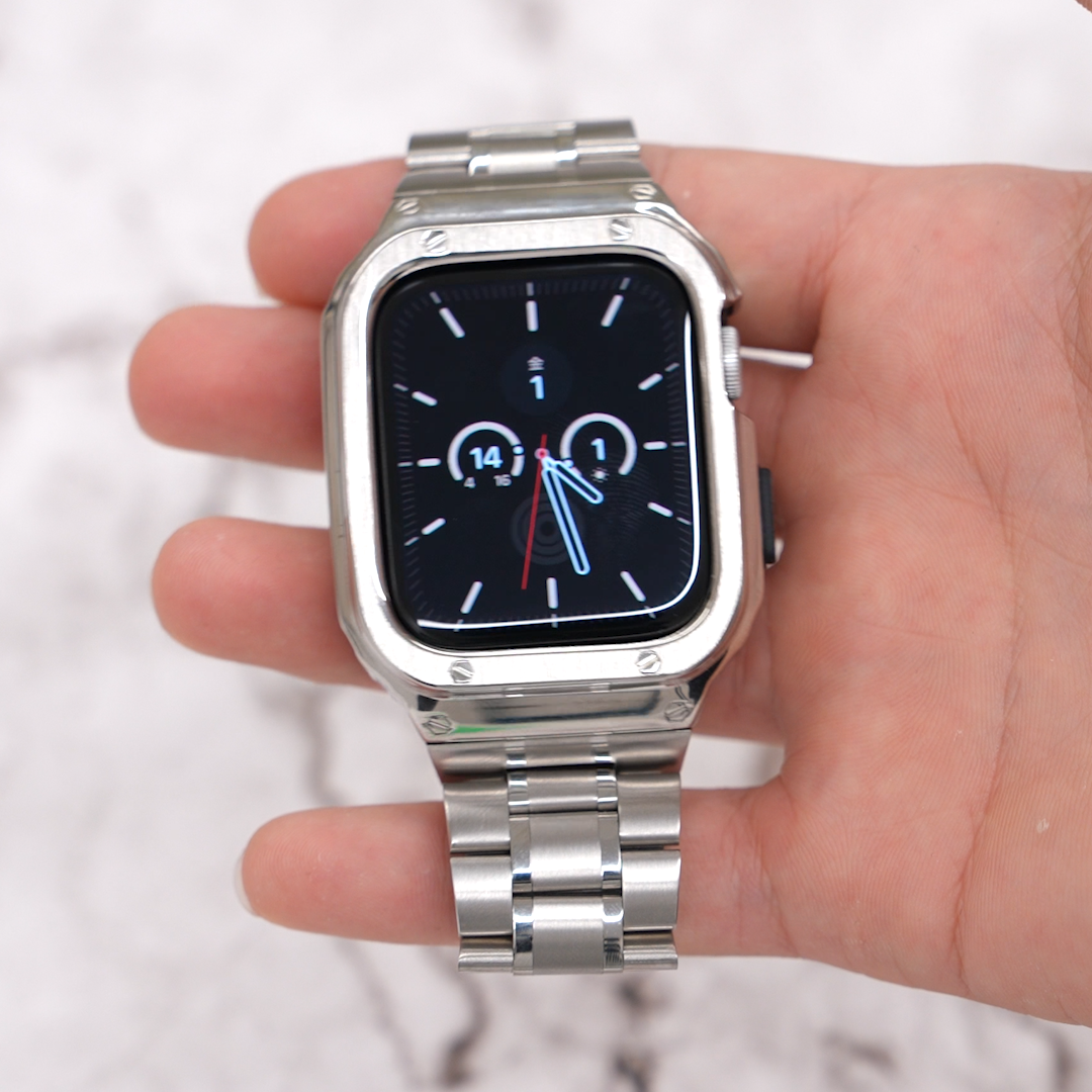 [5 colors available] Tough stainless steel case with integrated band [Apple Watch]