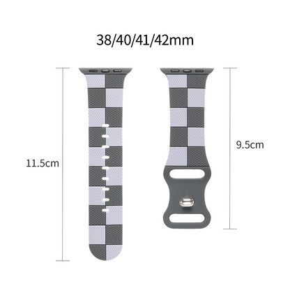 【ユニークな柄】チェックパターンシリコンバンド【アップルウォッチ】