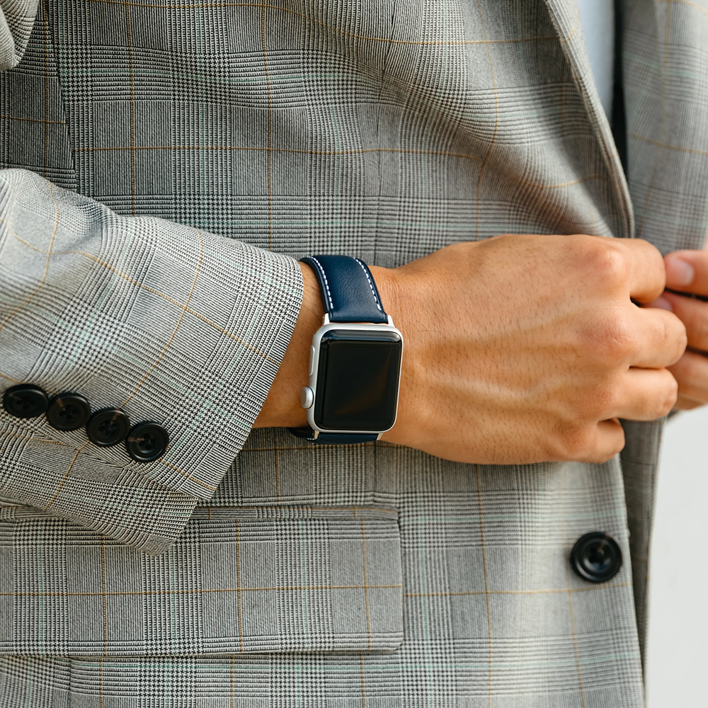 【星の王子さま】イタリアンブルーレザーバンド【Bluebonnet】