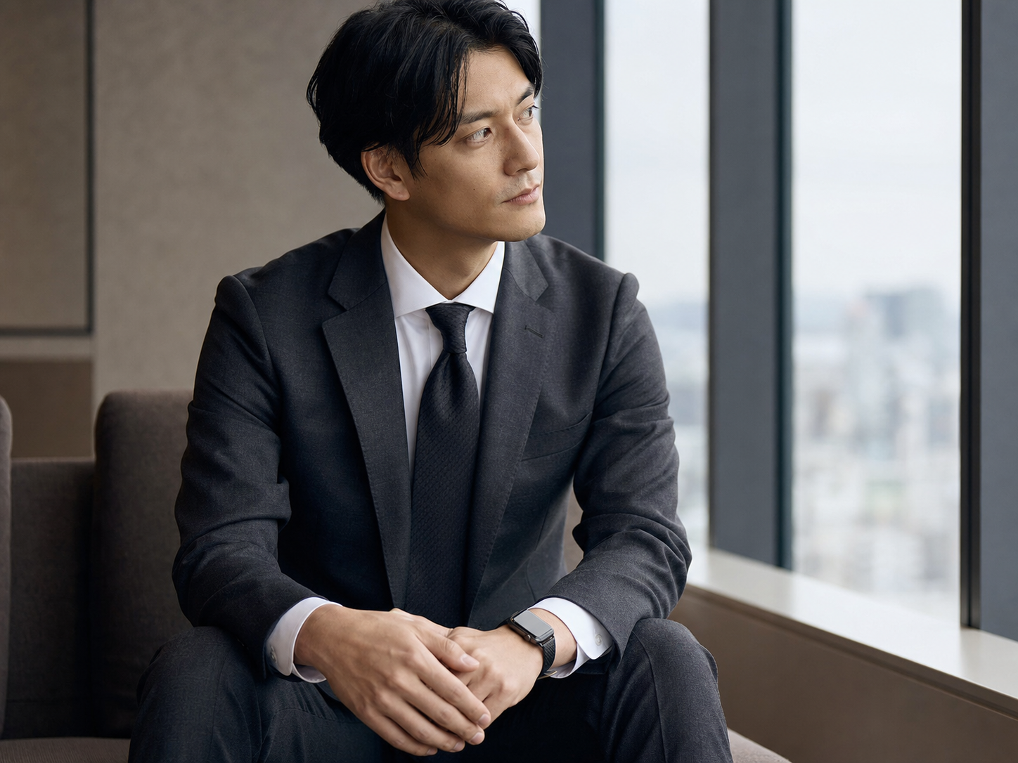 ダークスーツとApple Watchバンドのスタイリング