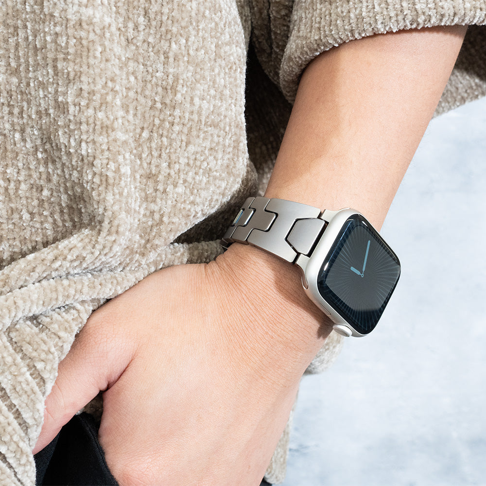 【最新デザイン】モダンカットステンレスバンド【アップルウォッチ】