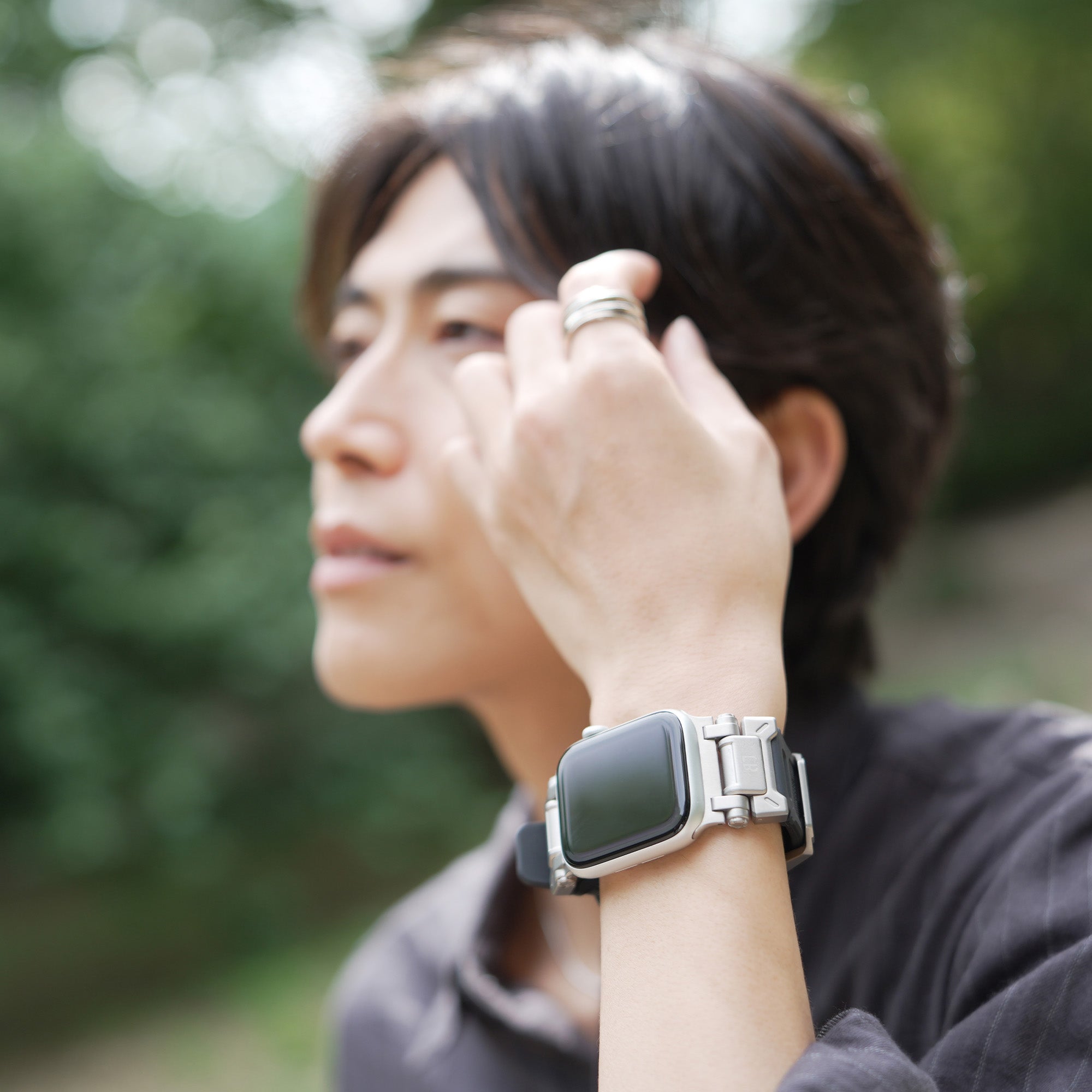 Apple Watch Band FORTRESS-004 - Black Silver【Bandee Joy】 – Apple